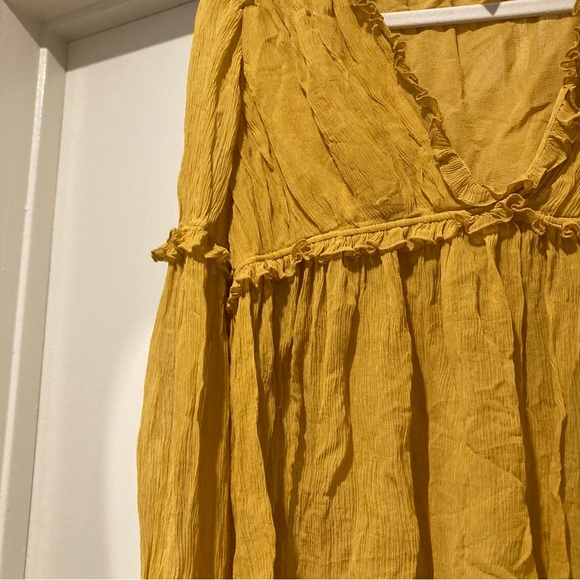 Ulla Johnson Silva Blouse Honey V-Neck Top Fall 100% Silk *Flawed* - Picture 4 of 12